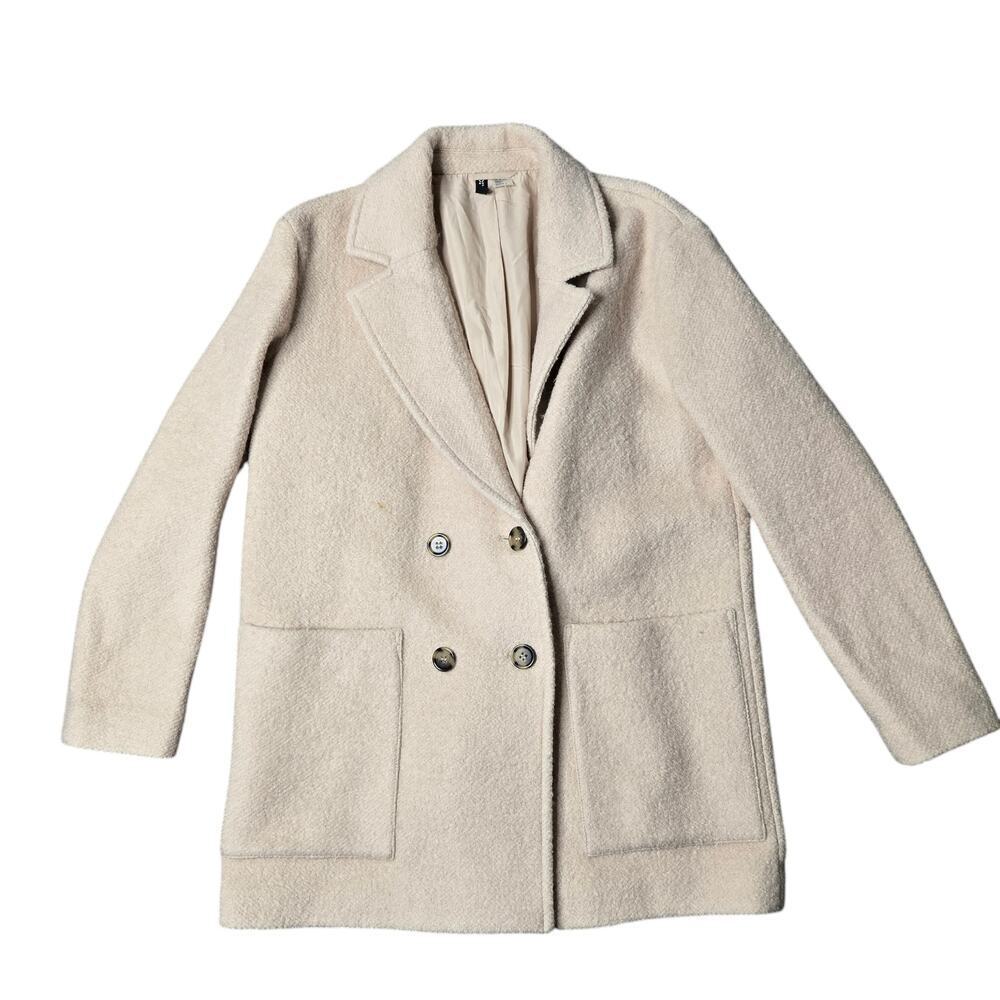 H&M Wool Blend Beige Coat Size: S